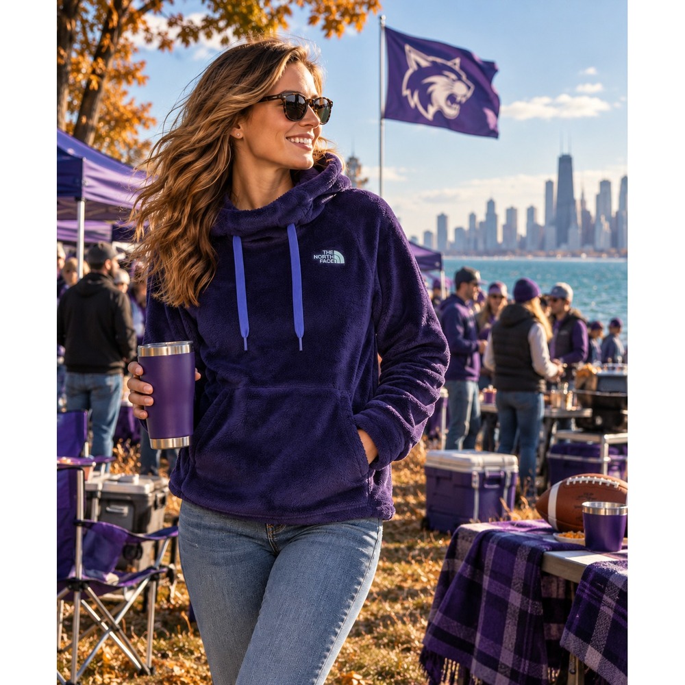 The North Face Bellarine Hoodie Women's M Purple Plush Fleece Pullover